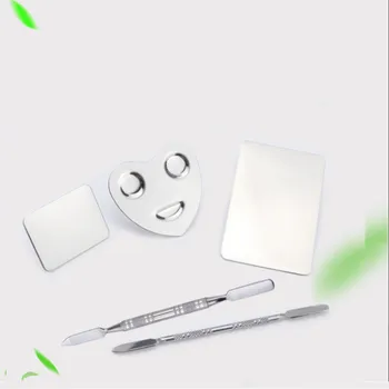 

1PCS Manicure Finger Ring Color Palette Make up Cream Foundation Mixing Palette Cosmetic Make up Tool Stainless Steel Plate