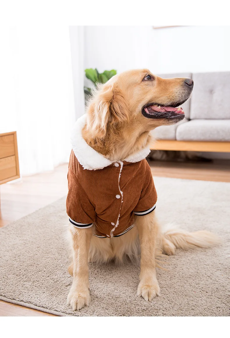 3xl-8xl большой размер теплая одежда для собак для золотых волос Husky Samoye вельветовое модное зимнее хлопковое Стеганое пальто для питомцев, для крупных Собака Куртка