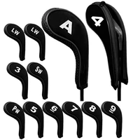 High Quality 12Pcs Rubber Neoprene Golf Head Cover Golf Club Iron Putter Protect Set Number Printed with Zipper Long Neck 2