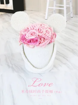 

New2019 Box gift box Mickey velvet hug bucket flower bucket gift halloween christmas wedding decoration package Flower gift box