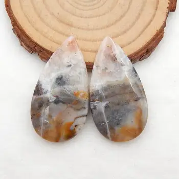 

Natural Crazy Lace Rosetta Stone Teardrop Earrings Beads, stone for earrings making, 38x20x5mm,10.9g