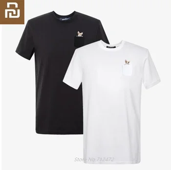 

MIKEBOY fashion Pocket cute dog T-shirt Comfortable summer men Leisure sport cotton Short sleeve