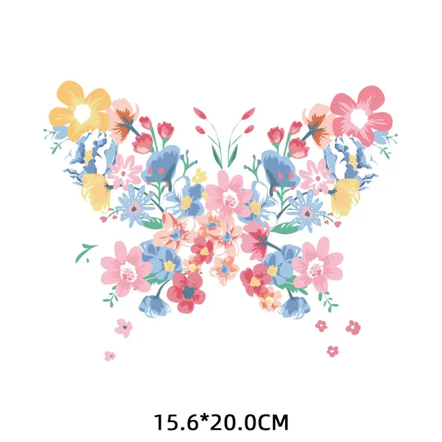 Flower Patch Iron-on Transfers for Clothing Thermoadhesive Patches Daisy Stickers Diy Flex Fusible Transfer Appliques Stripes 0594