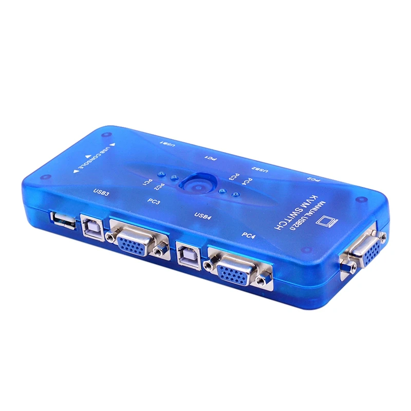 4 Порты и разъёмы Usb 2,0 Kvm переключатель 4-In-1-Out 1920x1440 Vga переключатель SVGA разделитель поля для клавишных инструментов Мышь монитор адаптер