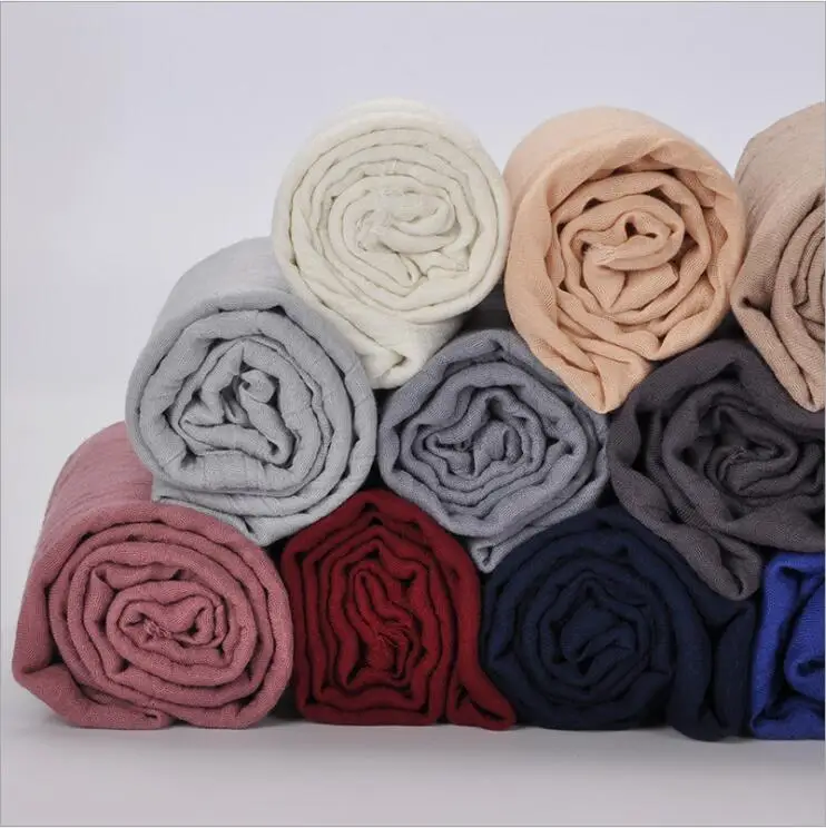 

Promotion Sale! Women's Viscose Scarf Muslim Hijab Heascarf Plain Crinkled Long Shawl Fringe Head Wrap Foulard Headband 180x90cm