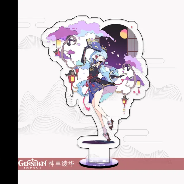 Anime Genshin Impact Stand Acrylic Figure Xiao Ganyu Hutao Kamisato Ayaka Beelzebul Model Plate Desk Decor Fans Collection Gifts 2