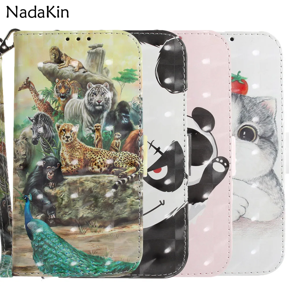 

Stylish 3D Vision Painted Leather Book Phone Shell for Nokia 4.2 3.2 2.2 1 Plus 9 Pure View Flip Wallet Painting Cover Case