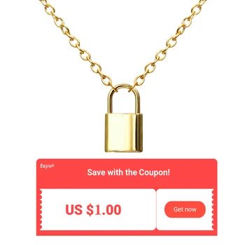 

fuyo Women Jewelry Color PadLock Pendant Necklace Brand New Stainless Steel Chain Necklace on Neck Friendship Gifts