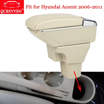 

QCBXYYXH Car Styling ABS Car Armrest Box Center Console Storage Box Holder Case For Hyundai Accent 2006-2011 Auto Accessories