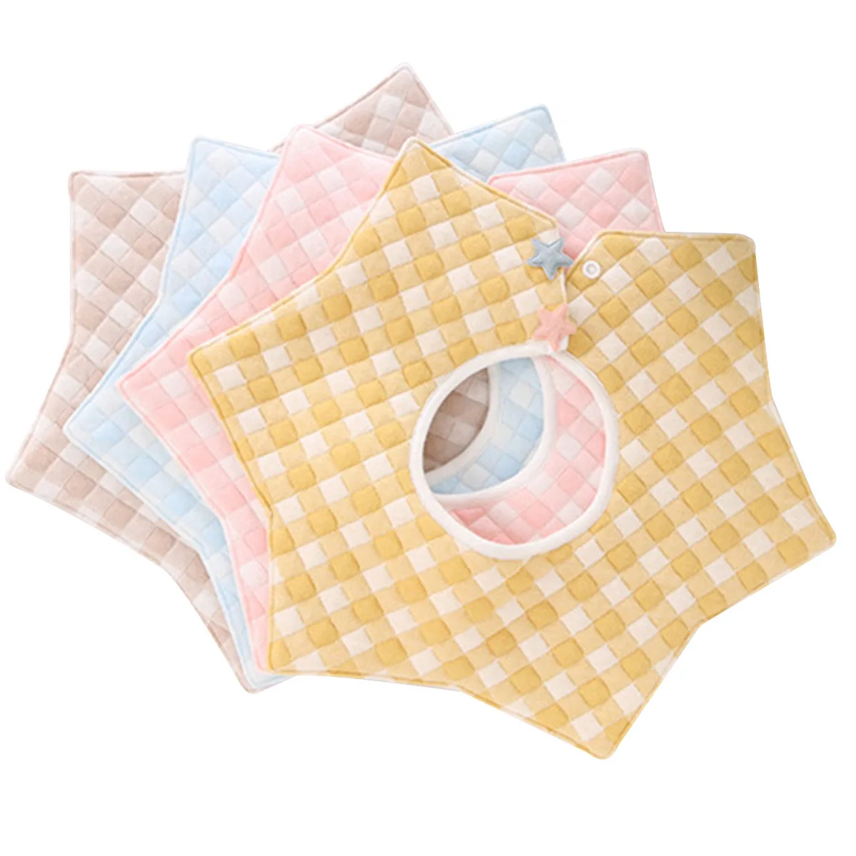 Security Baby Bib 360° Rotation Thicken Three Layers Pentagram Square Waterproof Feeding Cleaning Protection Child Apron Smock |