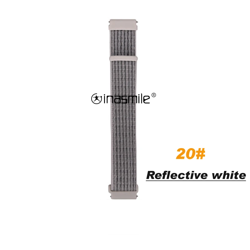 Отличный браслет на лямках для Xiaomi Amazfit Bip Sport Band correa для huawei Watch GT Honor Magic Huami Amazfit Pace Stratos 2 - Цвет: 20.reflective white