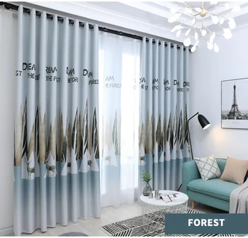 

1 pc New Curtains for Windows Drapes European Modern Printing Shade Curtain For Living Room Bedroom Blackout Finished Curtain