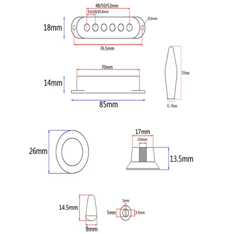 

1set SSS Electric Guitar Pickguard Back Plate Pickup Cover Knobs Tips for st SQ Accessories Parts H58D