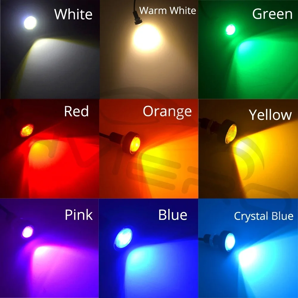 Hviero 23mm Eagle Eye Light White Red Blue Led Daytime Running Light Drl Backup Car Motor Led Parking Signal Lamps Waterproof Fog Light