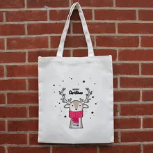 Рождественская серия, Холщовая Сумка-тоут, праздничная подарочная сумка, Заказная печать логотипа, текст, сделай сам, эко многоразовая утилизация Сумочка для покупок, сумка