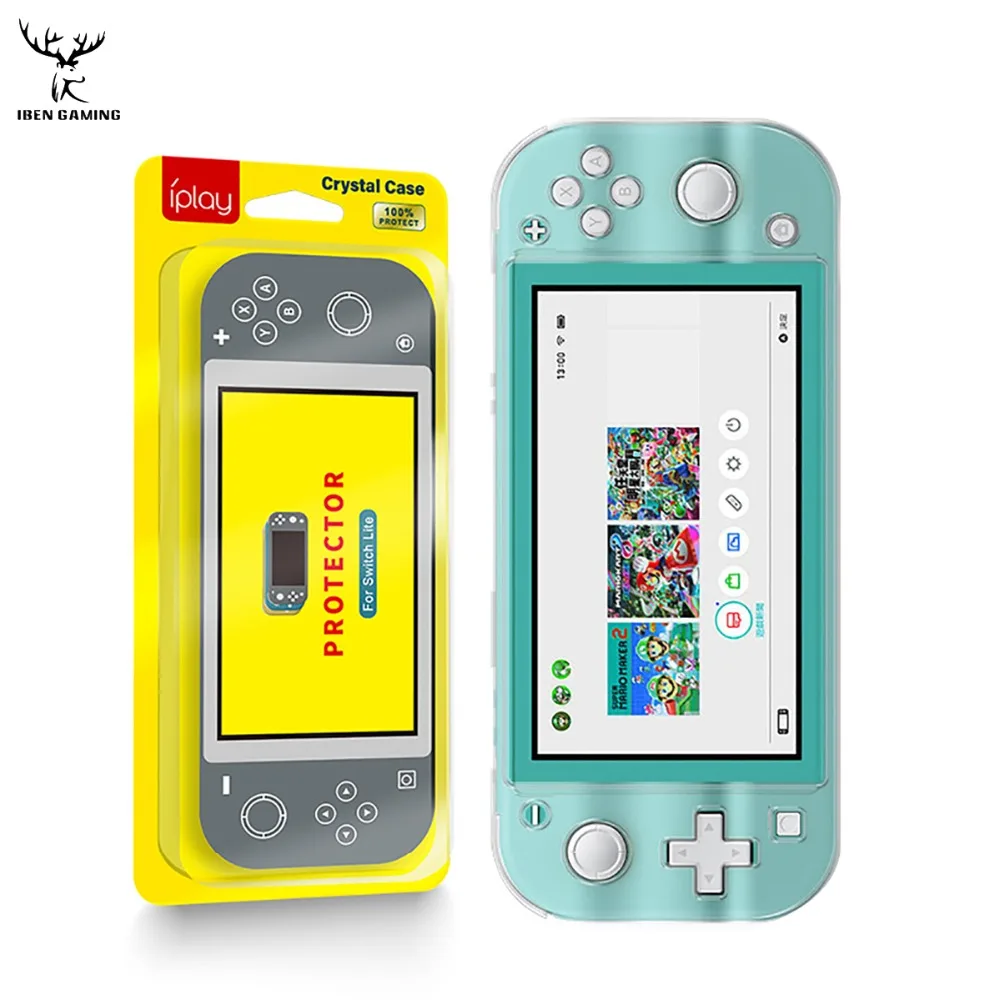 iBen Crystal Transparent Case Protecive Cover Environmentally Friendly PC Skin Fit for Nintend Switch Lite Bracket Function (1)