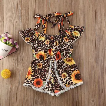 

Baby Kids Girl Casual Romper Dress Lace Up Romper Summer Jumpsuit Clothes