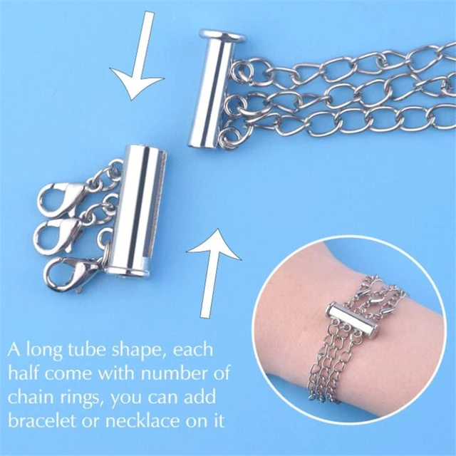 SAUVOO 2/3/4 Holes Multi Strand Layered Necklace Clasp Tubes For Necklace  Bracelet Chain Buckle