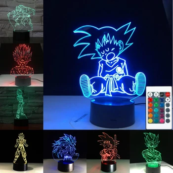 

Dragon Ball Lamp Goku Figure Child Bedroom Decor Nightlight Cool Kids Birthday Gift Anime Gadget LED Night Light 3D Illusion