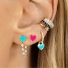 Lost Lady New Rhinestone Crystal Safe Pin Hoop Huggies Earrings Women Cute Heart Hanging Earrings Wholesale Jewelry Party Gifts ► Photo 2/6