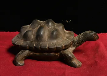 

wedding decoration 7" Old Chinese FengShui Bronze Sea Turtle Tortoise Incense Burner Censer Statue