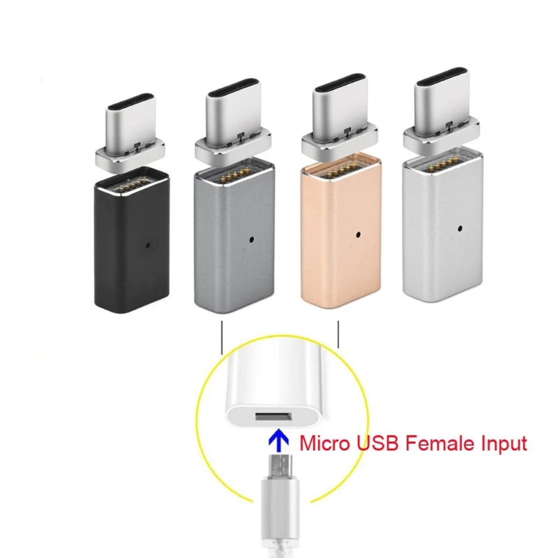 Магнитный Micro USB Женский к USB 3,1 type C Мужской соединитель конвертер данных адаптер