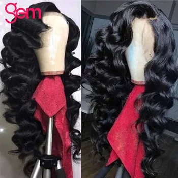 

Loose Wave Wig 4x4 Closure Wig GEM Brazilian Remy Human Hair Loose Wave Lace Front Wig For Black 30 Inch Wigs