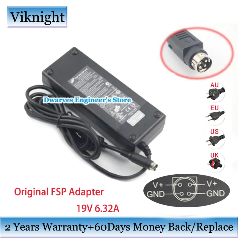 

Genuine FSP FSP120-AAB FSP120-AAV 19V 6.32A 120W AC Adapter Charger Power Supply for ASTERISK MPC-424 THECUS N4200ECO pro 4PIN