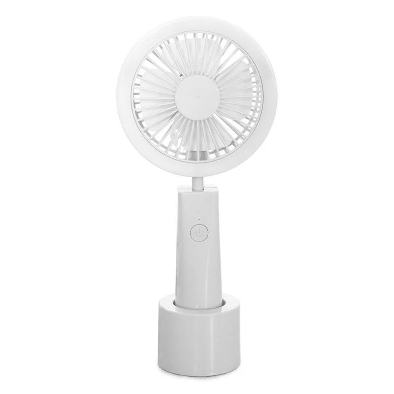  Portable USB Fan Rechargeable LED Light Fan Air Cooler Mini Desk Adjustable Angle 3 Speeds for Home