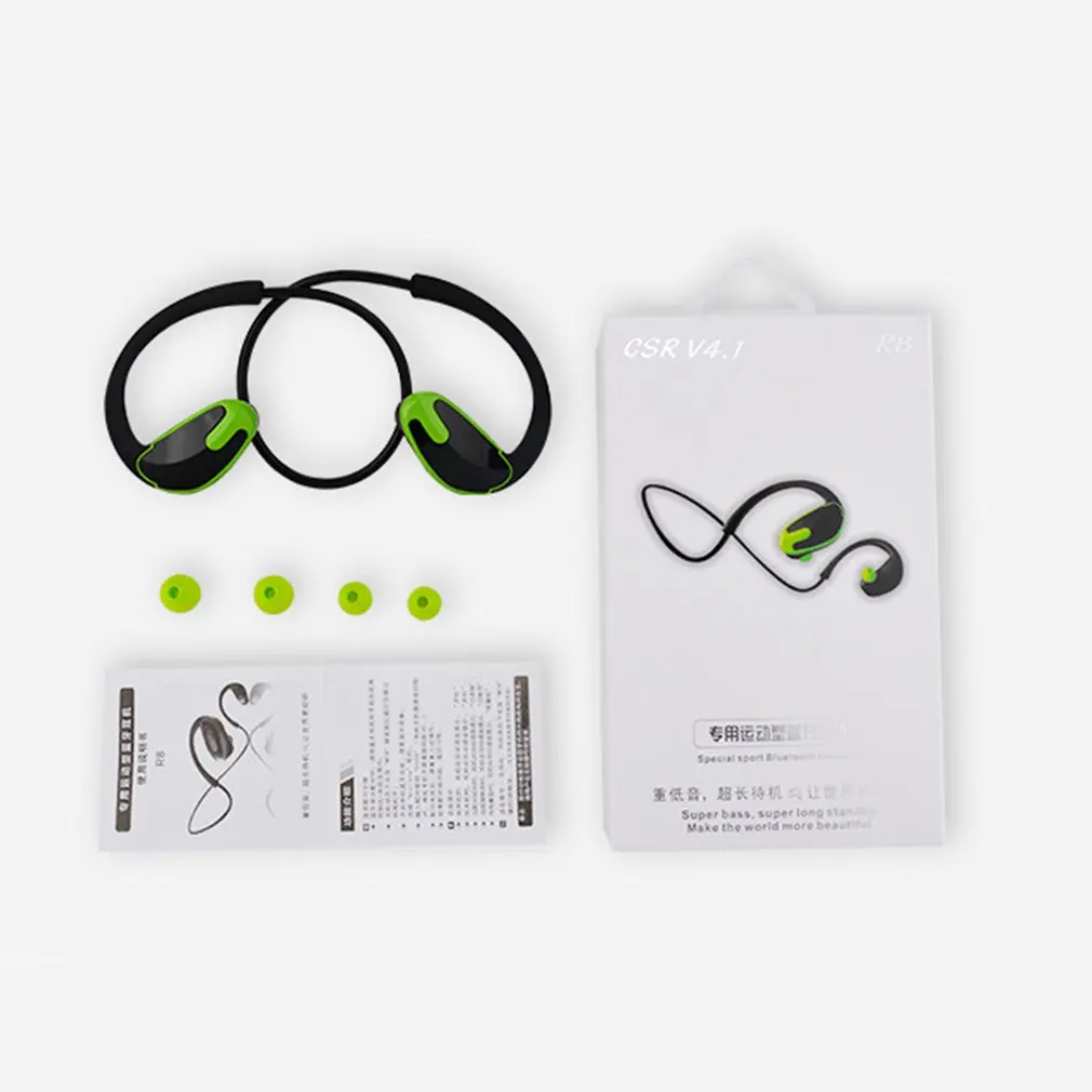 Sports Bluetooth Headset Ultra Long Call Running Fitness Wireless Headset - Цвет: Зеленый