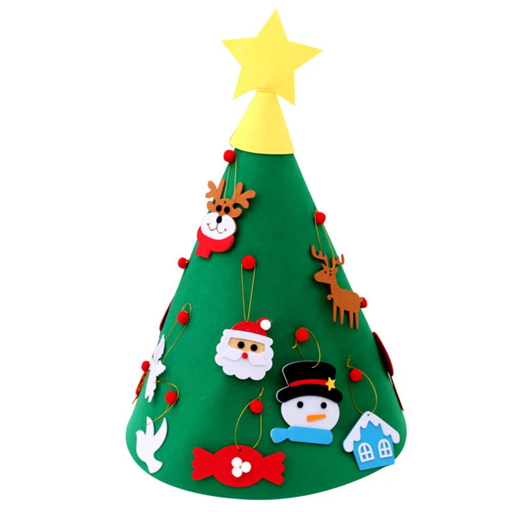 

Christmas Tree Felt Cloth Puzzle Ornament Fake Xmas Tree Toy Kids Handmade DIY Craft Christmas Party Decoration Monden New O15