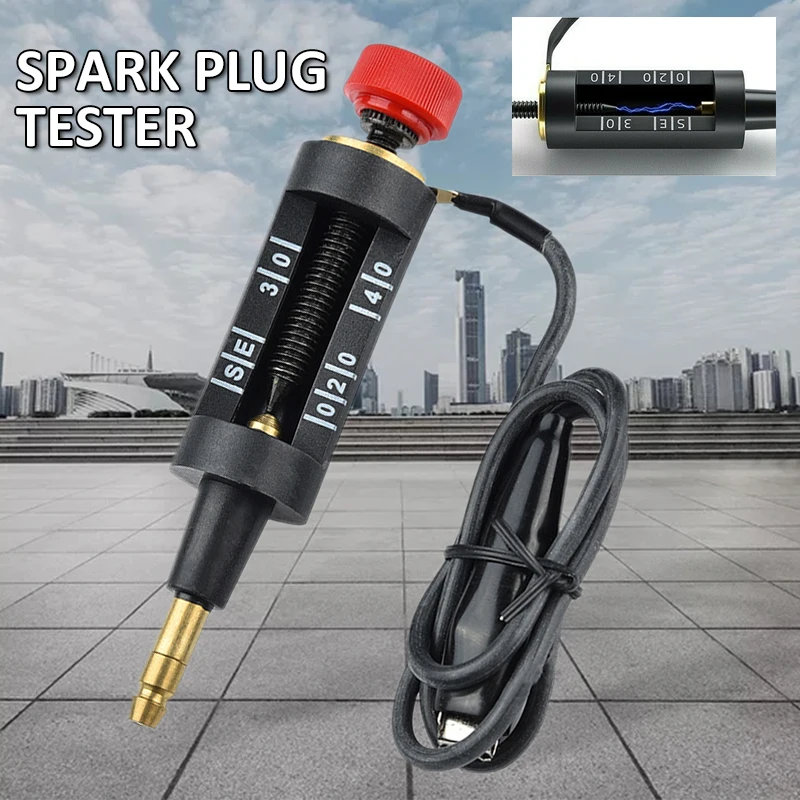 

Automotive Ignition Spark Plug Tester Adjustable Spark Plug Tester In Line Test Lead HT Lead Car Ignition Spark Plug Coil Tester