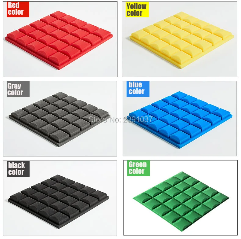 US $276.59 EMS Fast Shipping 60pcs 50x50x5cm Soundproof Foam Studio Acoustic Sound Absorption Treatment Panel Tile Wedge Protective Sponge