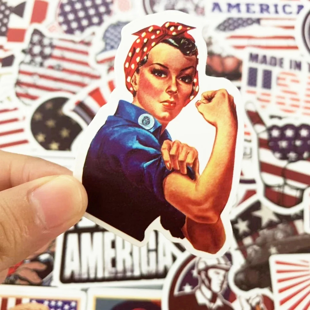 50 шт./упак. юбка с рисунком флага США, День Независимости Стикеры s для детей игрушки Водонепроницаемый мультфильм Стикеры "сделай сам" для чемодан ноутбук вело