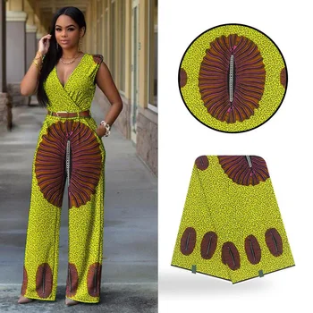 

Latest African Fabric Ankara Wax Textile/Kitenge/Pagnes for African dress 100% Cotton 6 yards Y-481