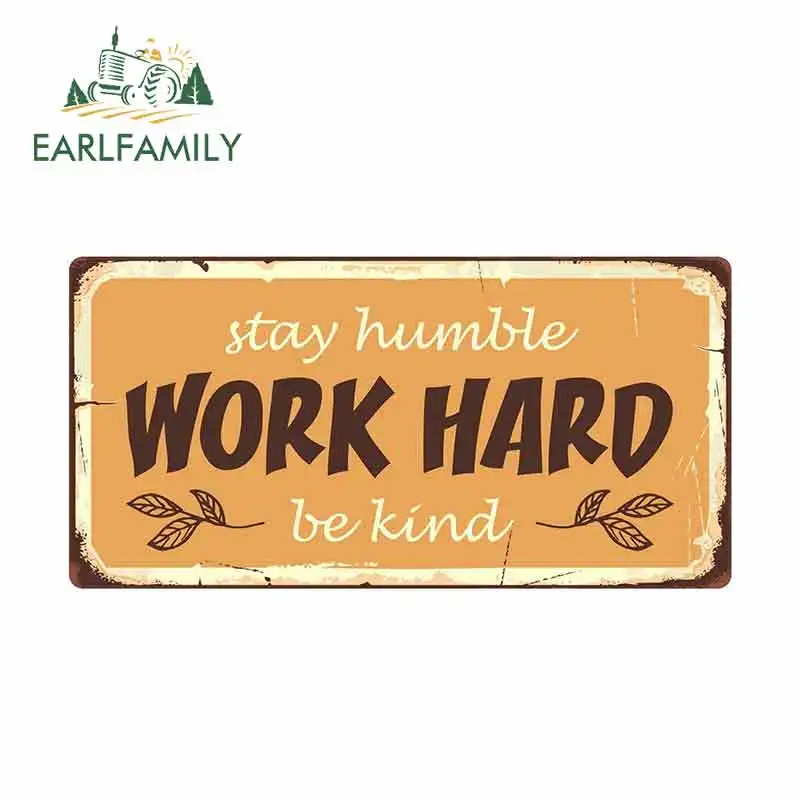 

Забавный солнцезащитный знак EARLFAMILY, 13 см х 6,6 см, оставайся скромным дюйма, виниловые наклейки на машину дюйма, RV наклейки на фургон аксессуары JDM