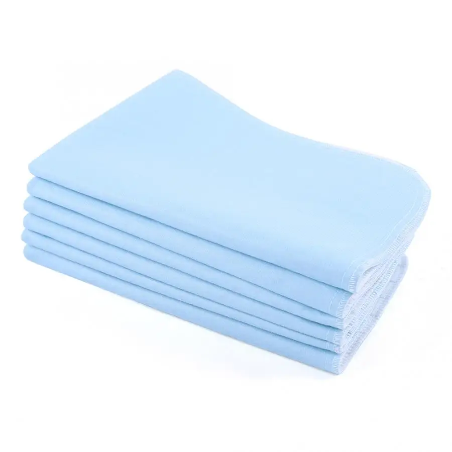 Регулируемые Многоразовые моющиеся подушечки 6 шт. впитывающие подушечки для взрослых подушечки для недержания синий+ белый 45*60 пеленки для взрослых