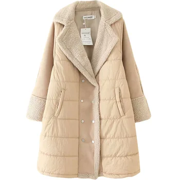 

Plus Size Casual Parkas 2019 Winter Women Clothing Fashion Loose Warm berber Fleece Padded Coats S6-8741