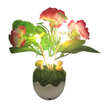 

Plug In Led Intelligent Plant Shaped Bedroom Home Color Changing Night Lamp Gift Light Control Energy Saving Decorations