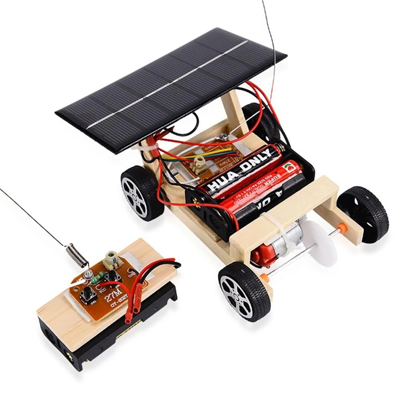 Деревянный Diy солнечный Радиоуправляемый автомобиль деревянная сборка радиоуправляемые игрушки научная модель развивающая игрушка
