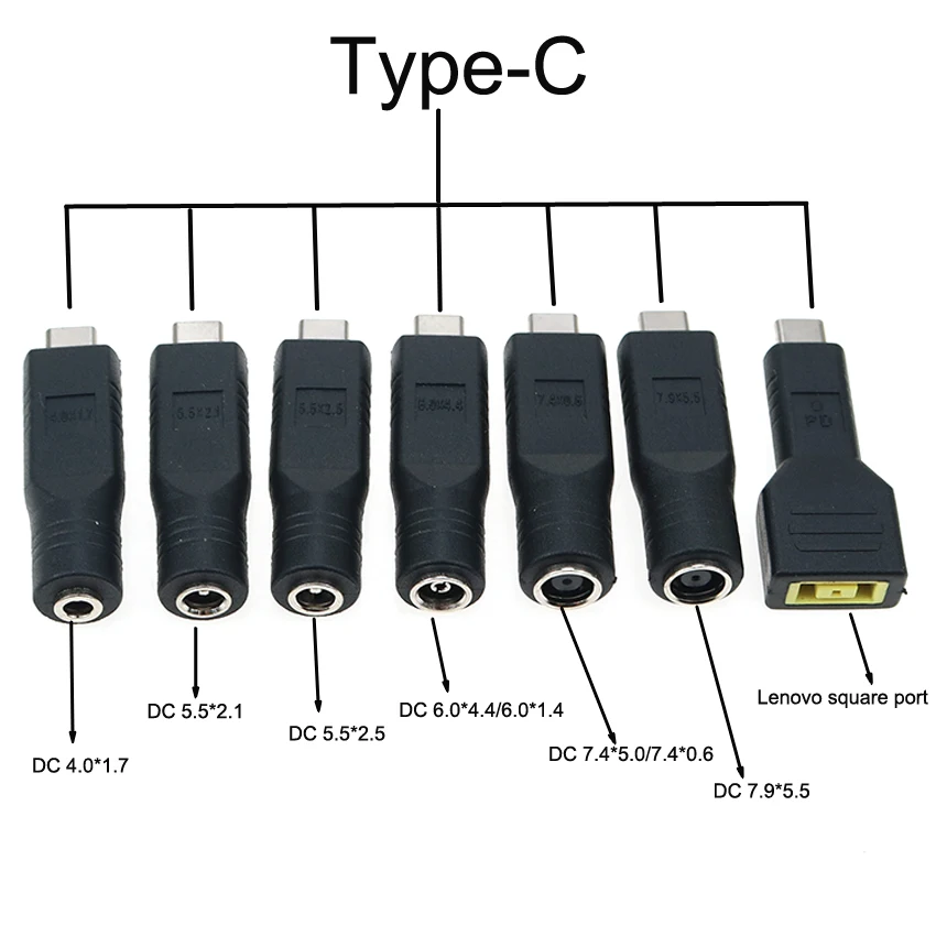 

Type C Laptop Power Adapter Connector Plug USB Type C to Universal Laptop Charger Jack Charging Cord for Notebooks