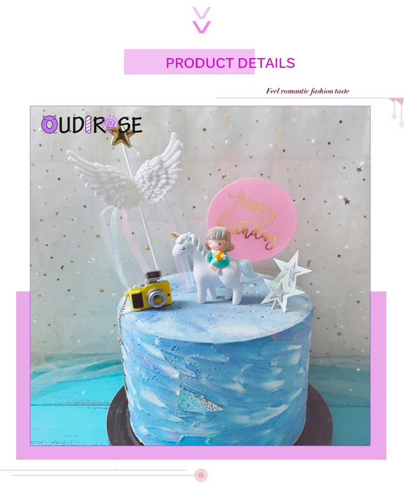 OUDIROSE счастливое украшение для именинного торта Звезда Луна лента принцесса принц торт декоративные украшения детский день вечерние Поставки игрушка