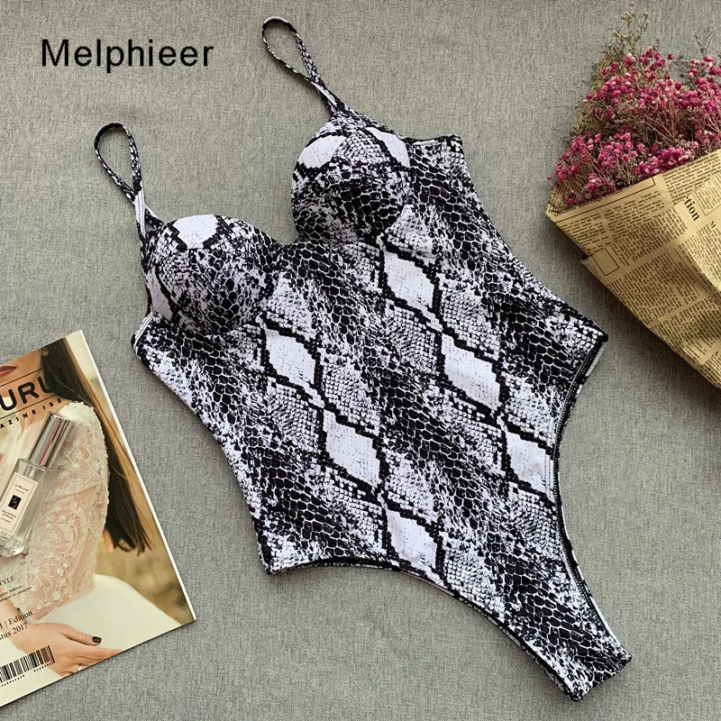 Melphieer 2020 пикантный Цельный купальник с принтом в виде змеи женская летняя пляжная