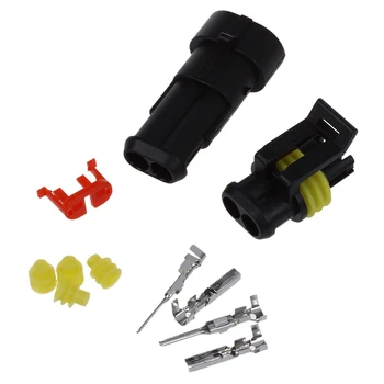 

5 Set 2 Cord Automotive Waterproof Connector for Car