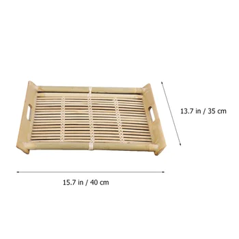 

1Pc Bamboo Tray Hollow-Out Plate Fruit Storage Tray Vegetable Holding Plate