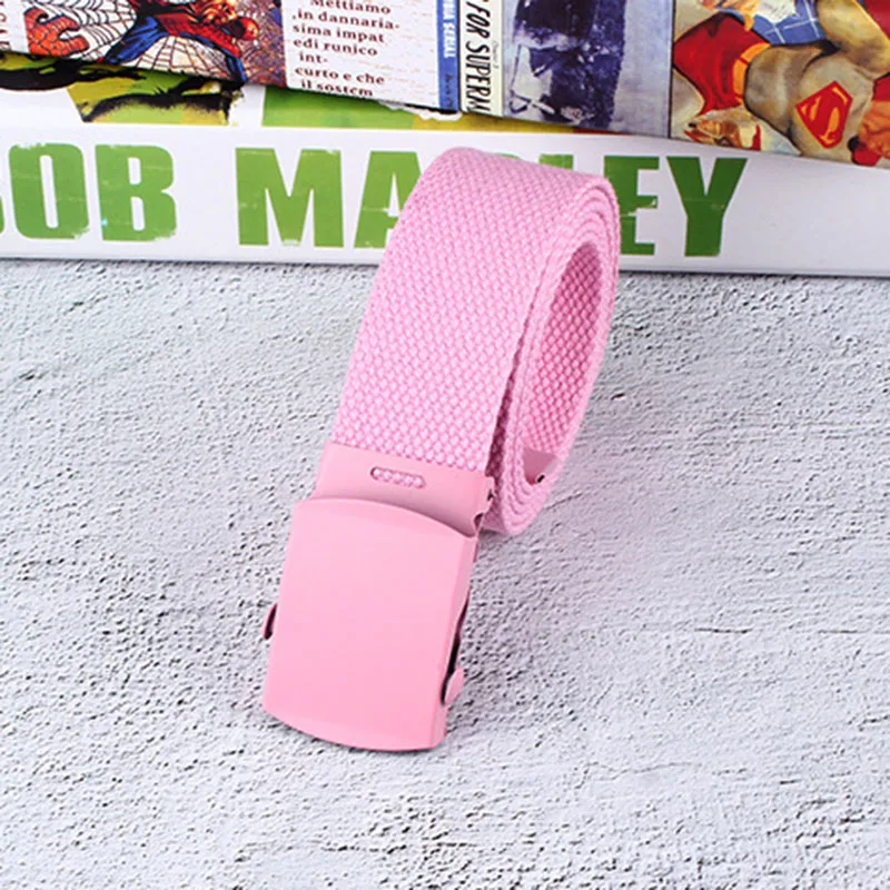 pink paint tou Модный женский тканевый ремень с двойной петлей и пряжкой, унисекс, студенческий пояс, Женский Корейский Холщовый ремень - Цвет: pink paint tou