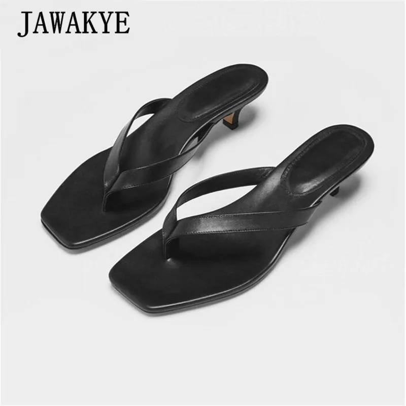 black flip flop heels