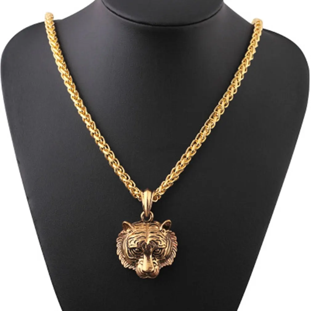 

New Cross For Men Retro Domineering Tiger Hip Hop Luminous Pendant Necklace Male Pendant Necklaces Prayer Jewelry Friend Gift