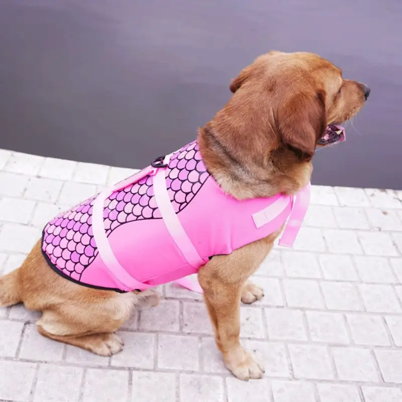 Модный купальный костюм для собак, спасательный жилет для собак, для отдыха, серфинга, дышащий сетчатый жилет, одежда 090C