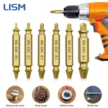 

6 PCS HSS Damaged Screw Extractor Drill Stripped Screw Extractor Remover Drill Bit Set Broken Screw Bolt Demolition Tools